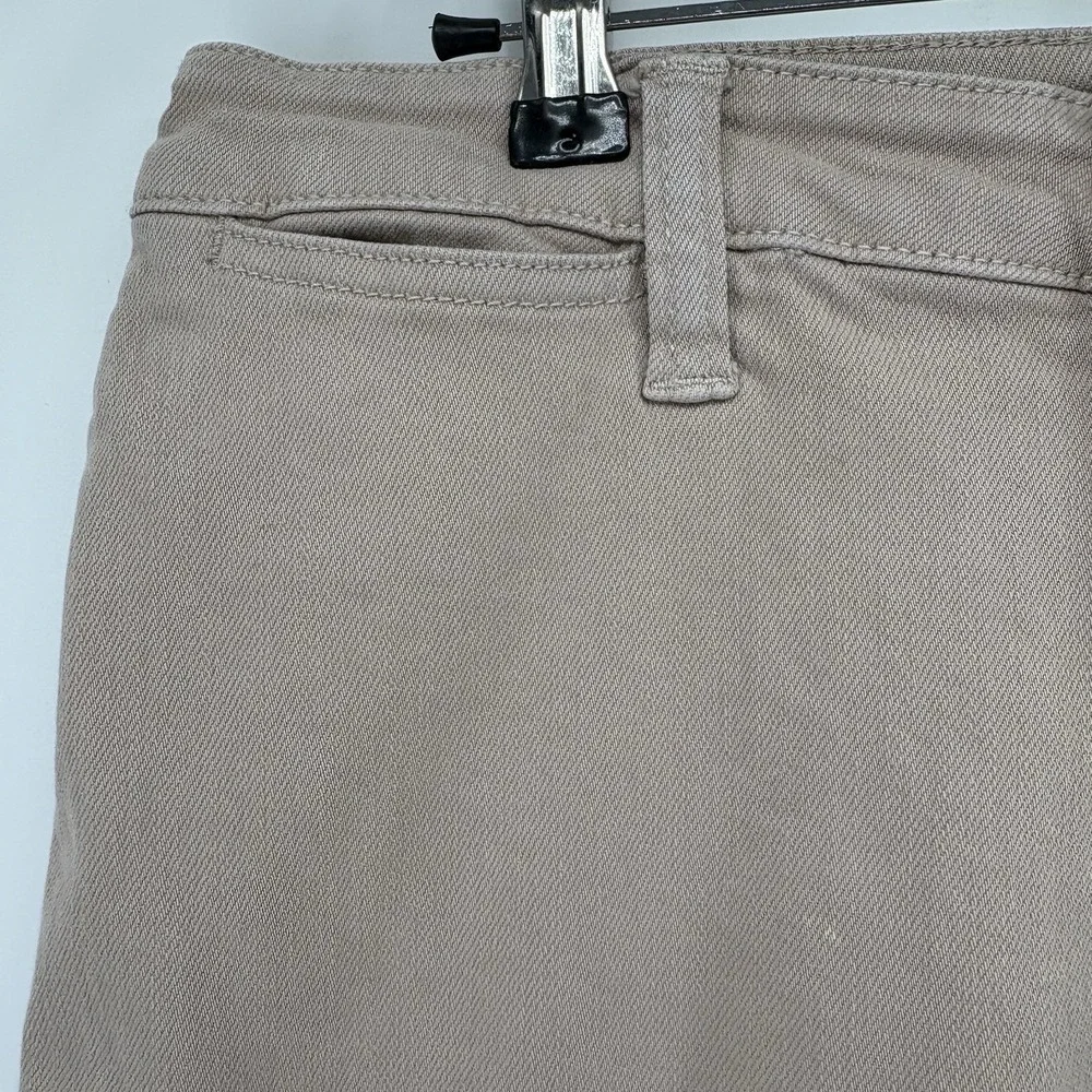 Judy Blue Jeans Womens 11/30 Beige Garment Dyed Wide Leg Crop High Waist Raw Hem